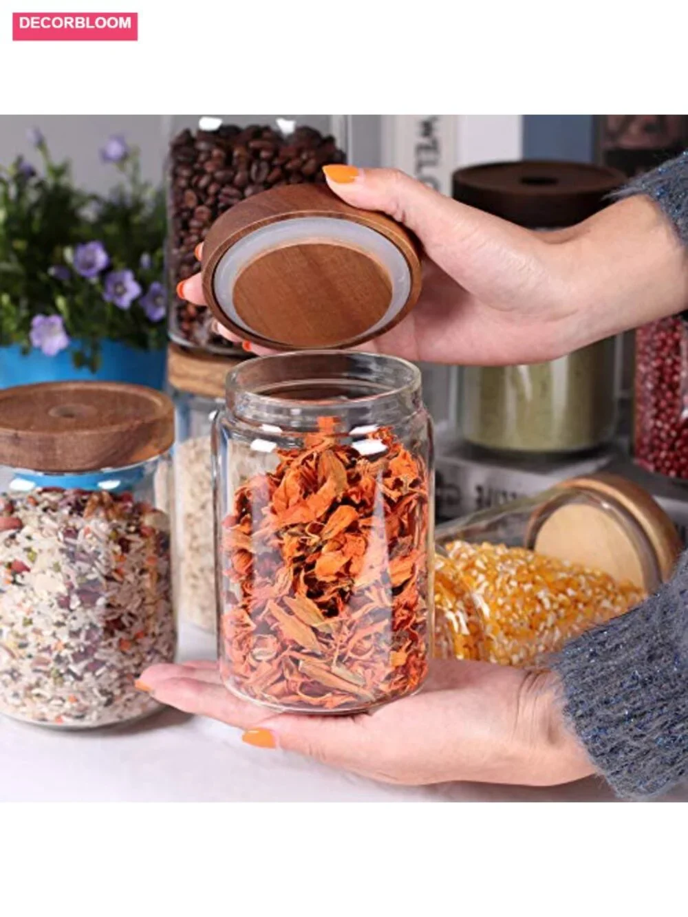 Stackable Glass Canister Set of 8 Airtight Food Storage